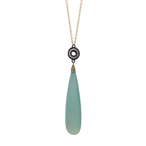 Seafoam Chalcedony Floral Necklace