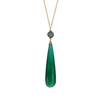 Green Onyx Chalcedony Circle Necklace, Necklaces - Luna Lili Jewelry 