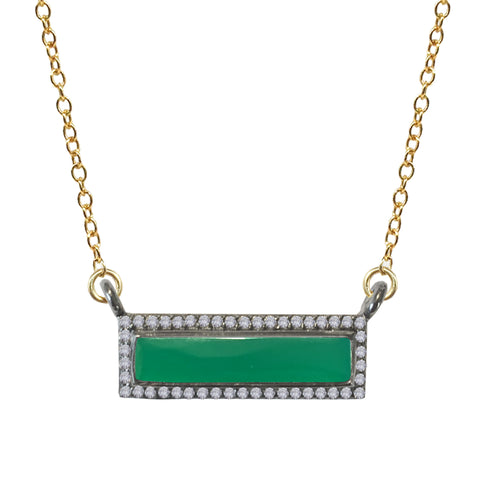 Diamond Aqua Halo Necklace Paper Clip Chain