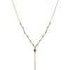 Green Druzy & Aquamarine Drop Y Necklace, Necklaces - Luna Lili Jewelry 