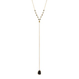 Druzy and Labradorite Drop Y Necklace, Necklaces - Luna Lili Jewelry 