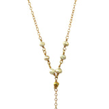 Druzy and Pearl Drop Y Necklace, Necklaces - Luna Lili Jewelry 