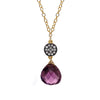 Petite Amethyst White Topaz Accent Necklace, Necklaces - Luna Lili Jewelry 