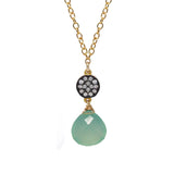 Petite Chalcedony White Topaz Accent Necklace, Necklaces - Luna Lili Jewelry 