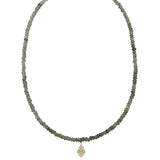 Delicate Labradorite Necklace with Gold Charm, Necklace - Luna Lili Jewelry 