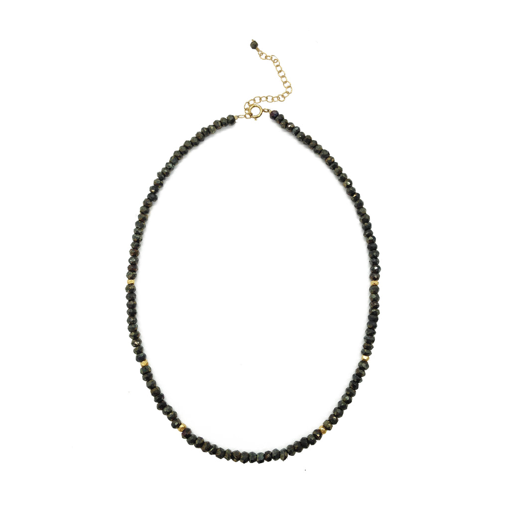 Black Spinel Necklace, Necklaces - Luna Lili Jewelry 