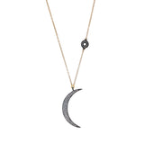 White Topaz Moon Necklace, Necklaces - Luna Lili Jewelry 