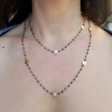 Long Hematite Disc Necklace, Necklaces - Luna Lili Jewelry 
