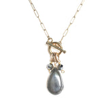 Toggle Labradorite 3 Charm Necklace, Necklace - Luna Lili Jewelry 