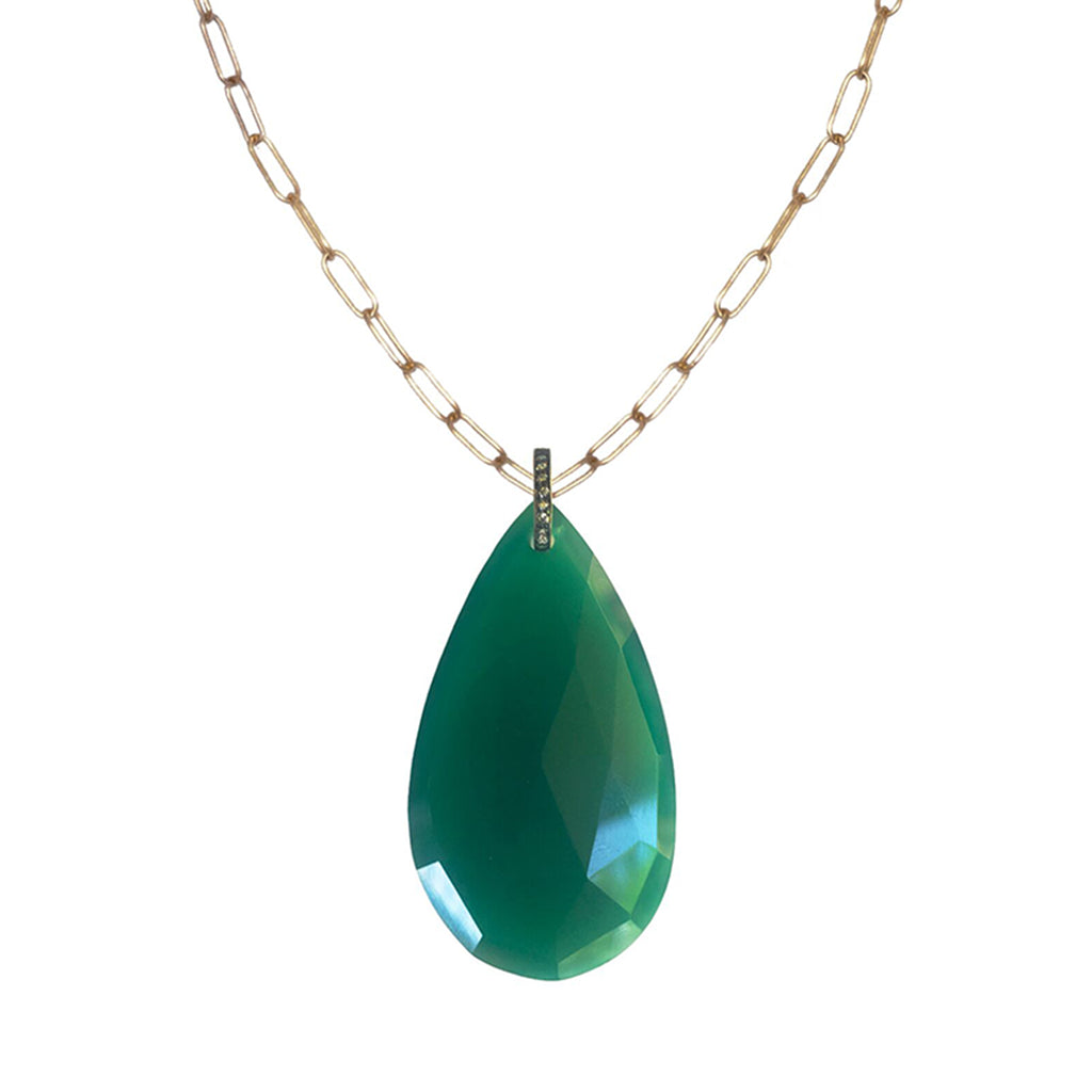 Home / Pendant / Large Green Onyx Bella Necklace