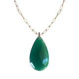 Large Green Onyx Bella Necklace, Pendant - Luna Lili Jewelry 
