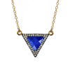 White Topaz Lapis Triangle Necklace, Necklaces - Luna Lili Jewelry 