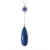Celestial Teardrop Blue Lapis White Topaz Y Necklace, Necklaces - Luna Lili Jewelry 