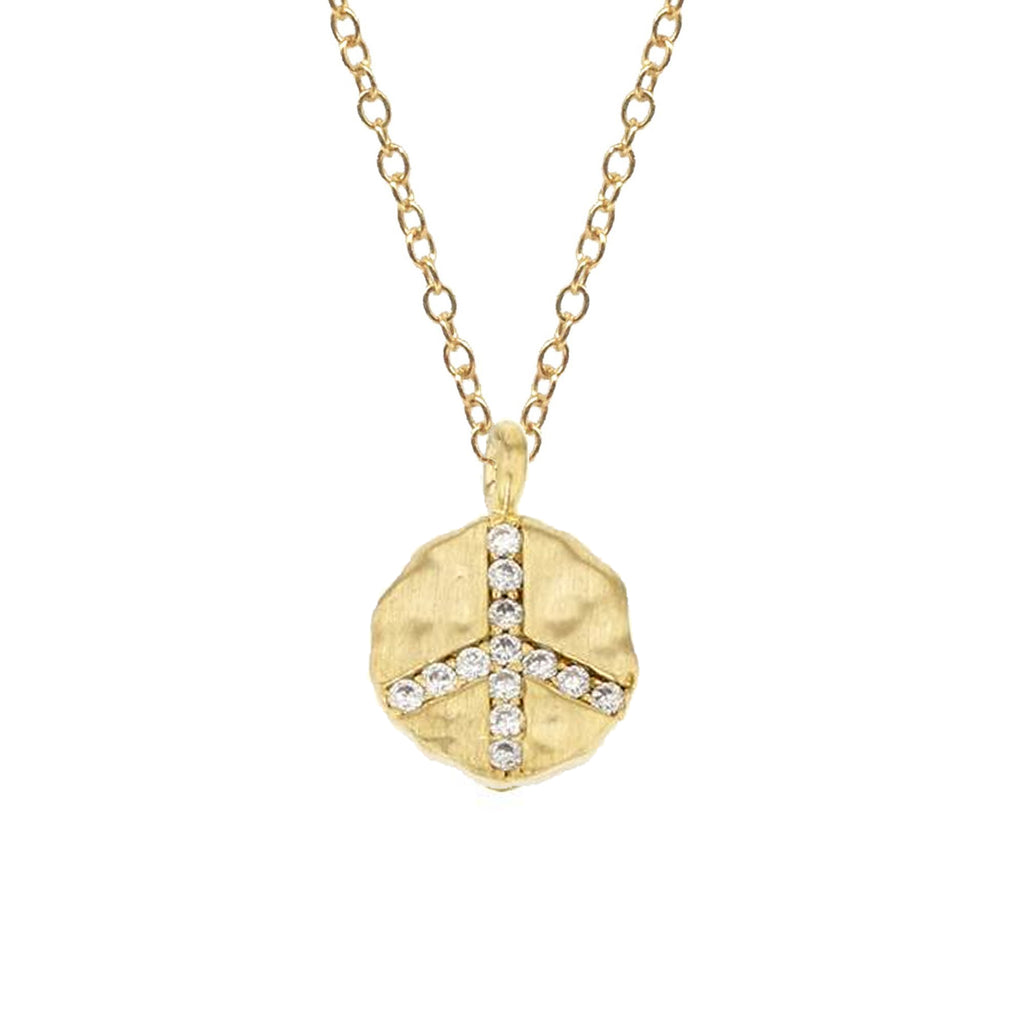 Peace Charm Necklace, Necklace - Luna Lili Jewelry 