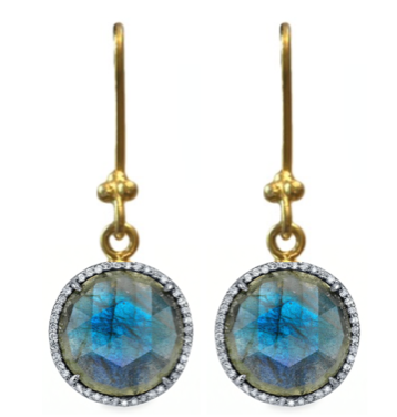 Small Sky Blue Topaz & Diamond Stud Earrings