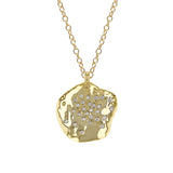 Cubic Zirconia Disc Charm, Necklace - Luna Lili Jewelry 