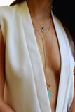Petite Chalcedony White Topaz Accent Necklace, Necklaces - Luna Lili Jewelry 