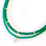 Delicate Green Onyx Bead Choker, Necklace - Luna Lili Jewelry 